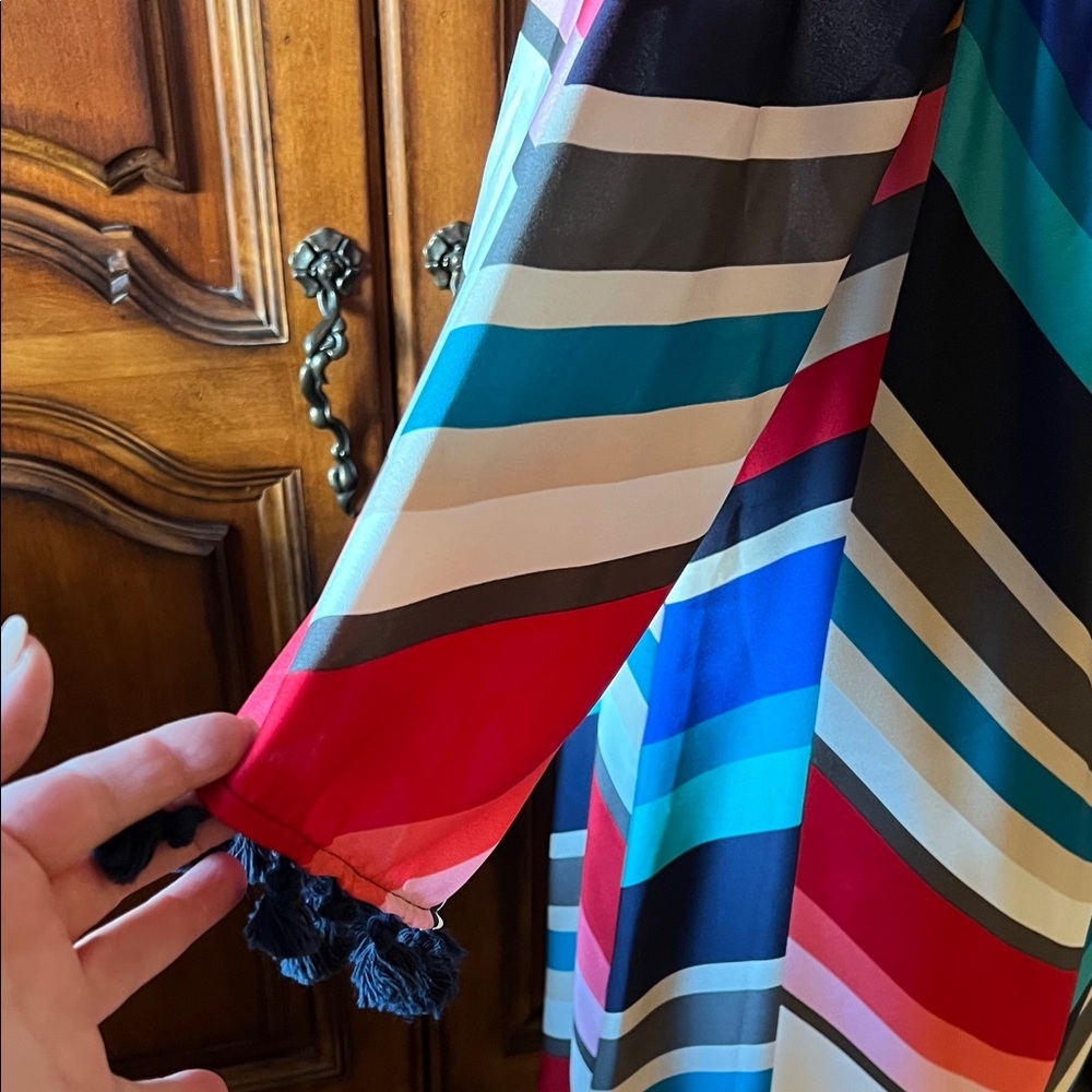Trina Turk Colorful Chevron Long Sleeve Dress, NWT, L - Picture 4 of 8
